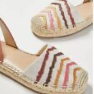 Ann‎ Taylor Striped Espadrilles in Cream and Pink